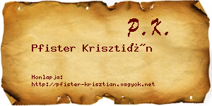 Pfister Krisztián névjegykártya